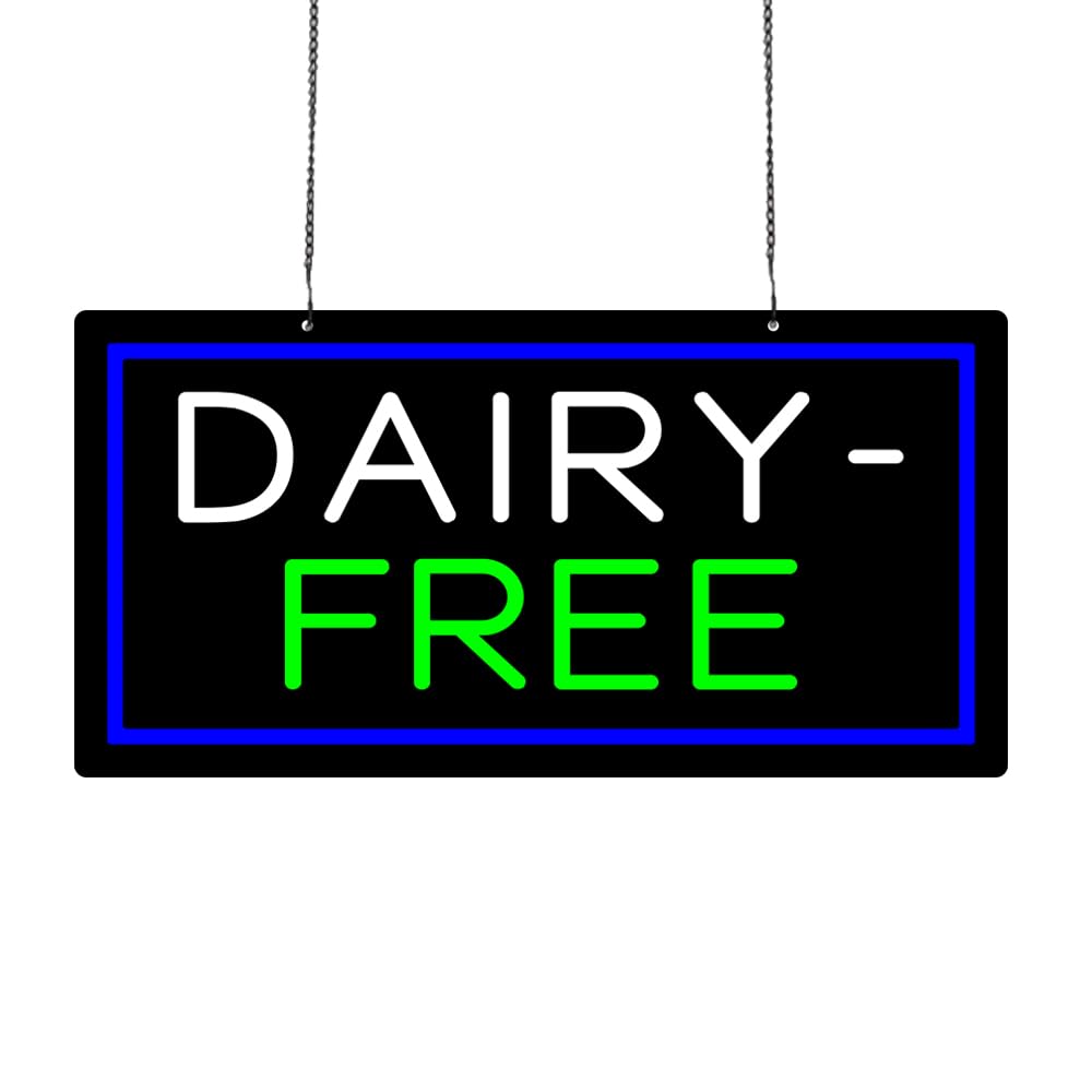 Led Dairy Free Neon Sign, 20"x10"