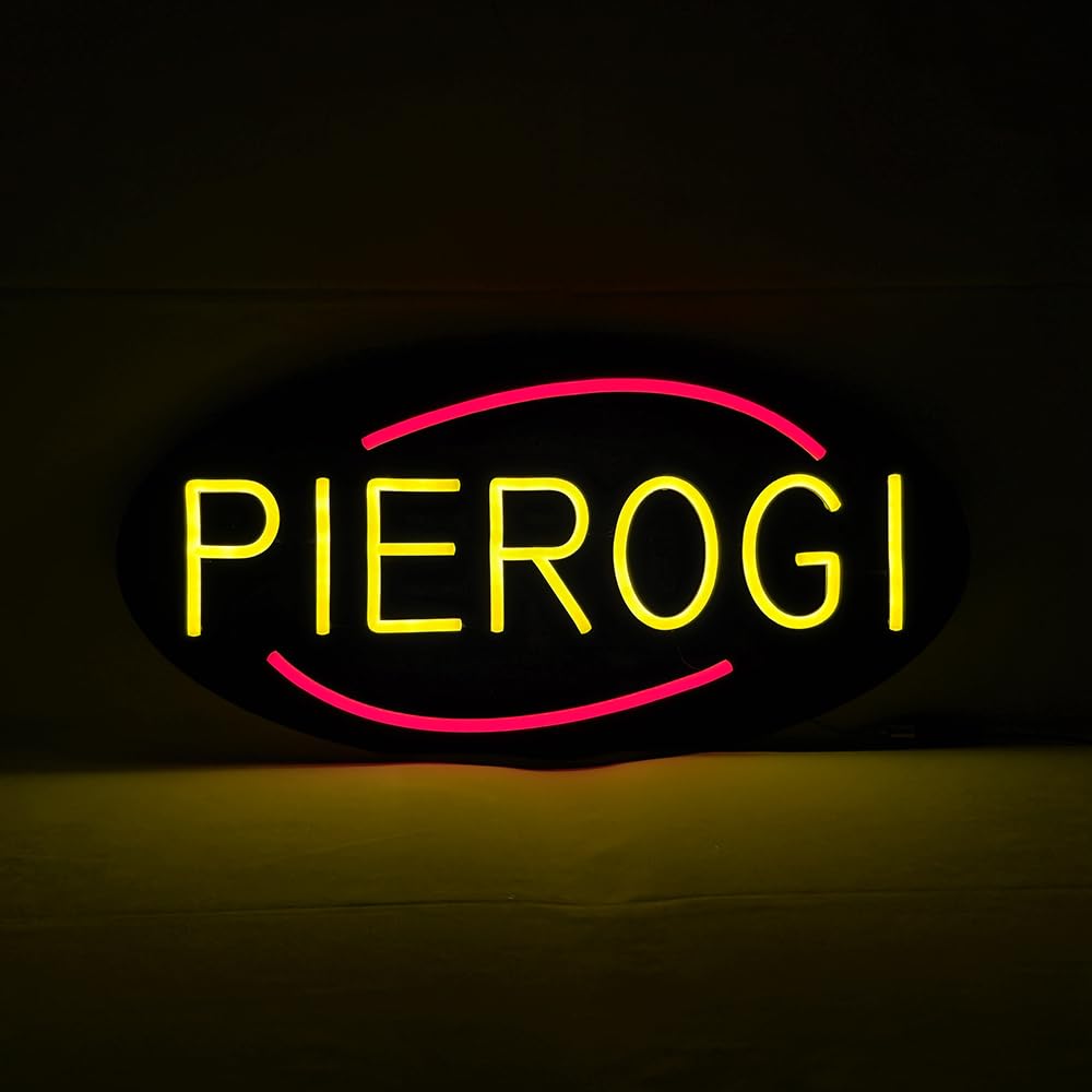 LED Pierogi Neon Sign, 20"x10"