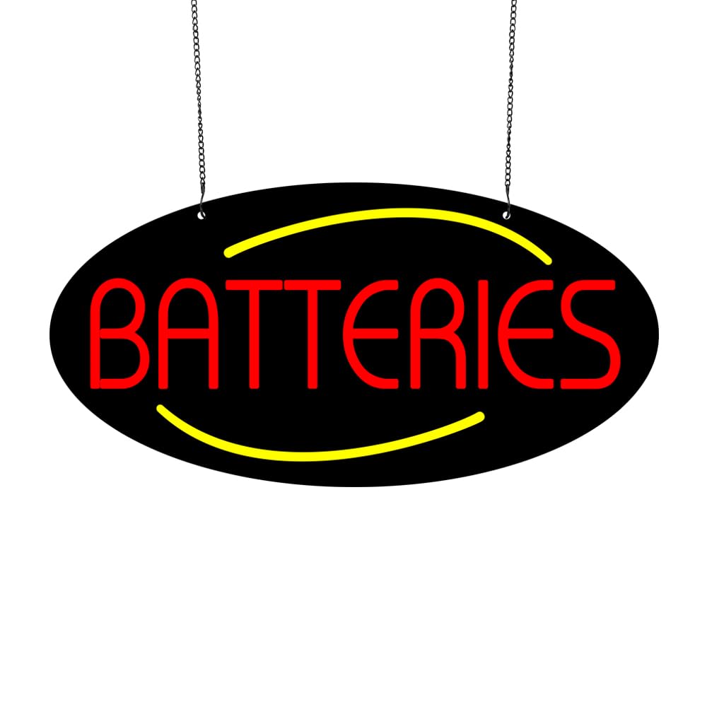 Led Batteries Neon Sign, 20"x10"