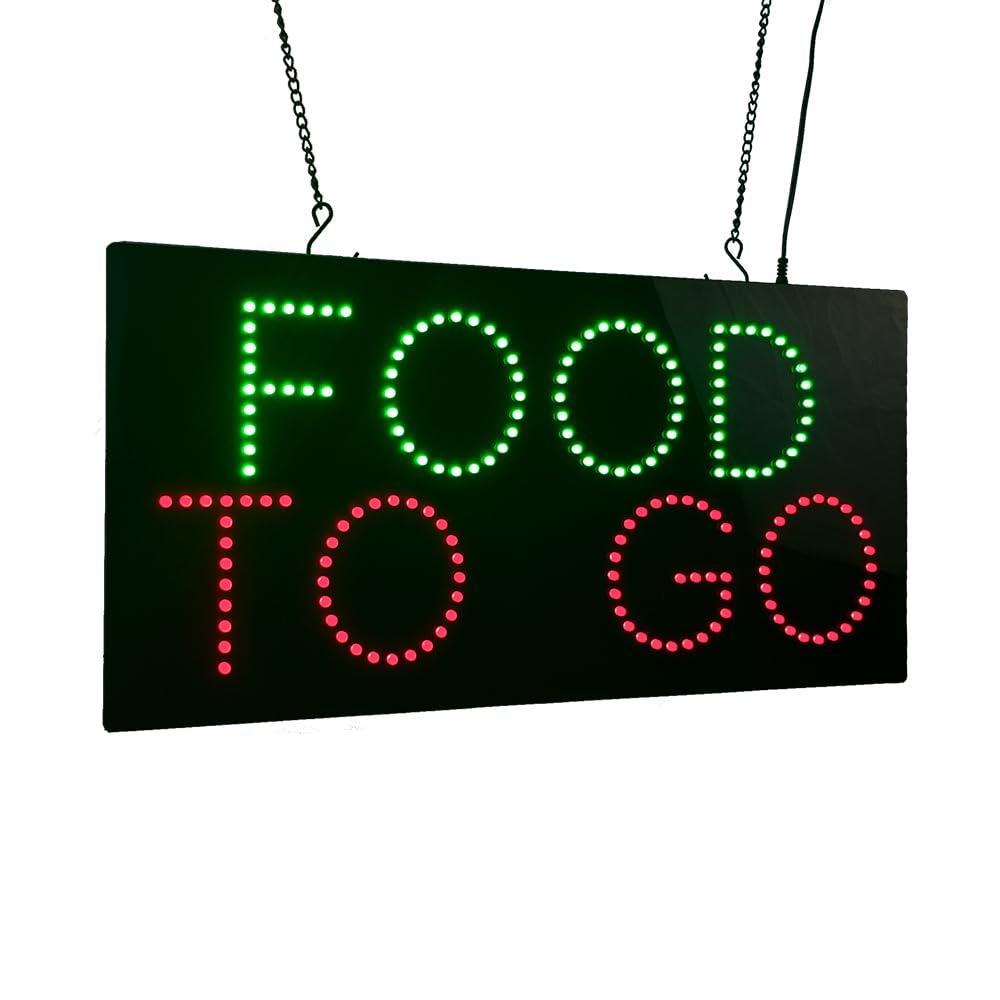 Food To Go LED Sign, 19"x9.5"