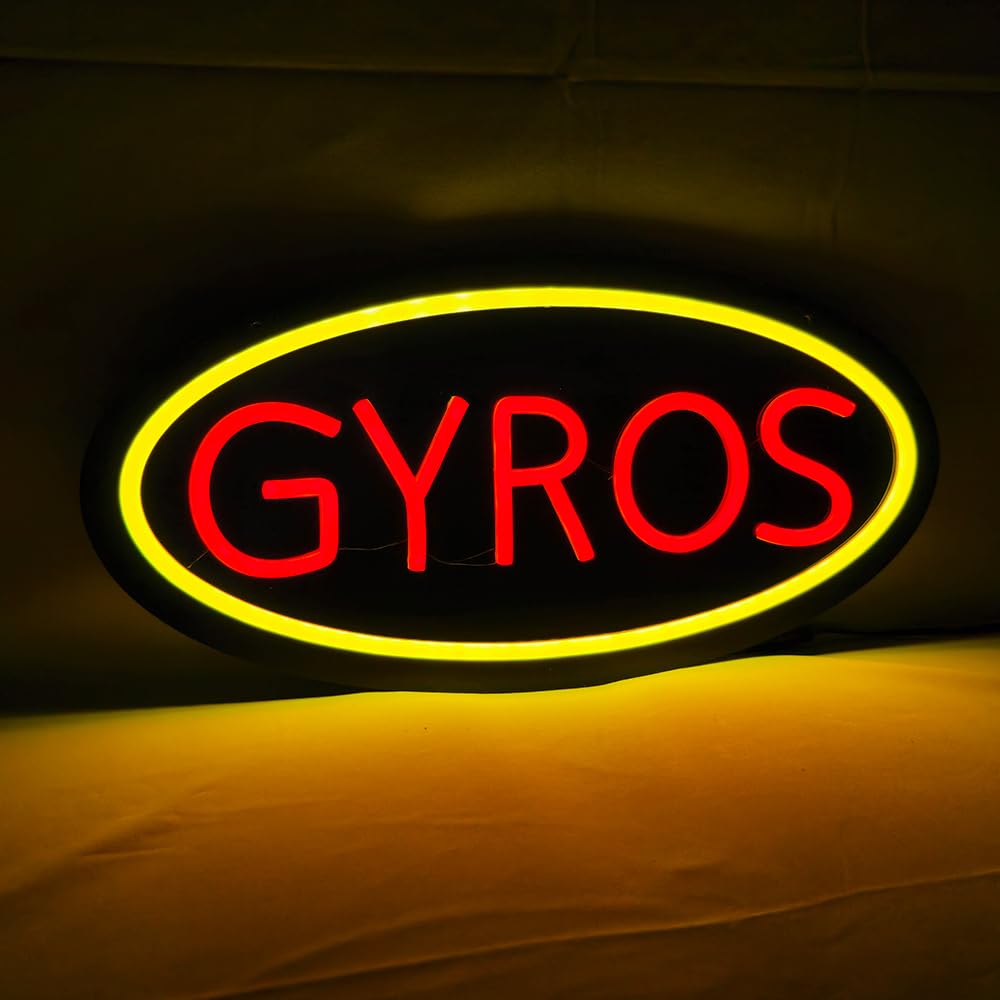 LED Gyros Neon Sign, 16"x8"