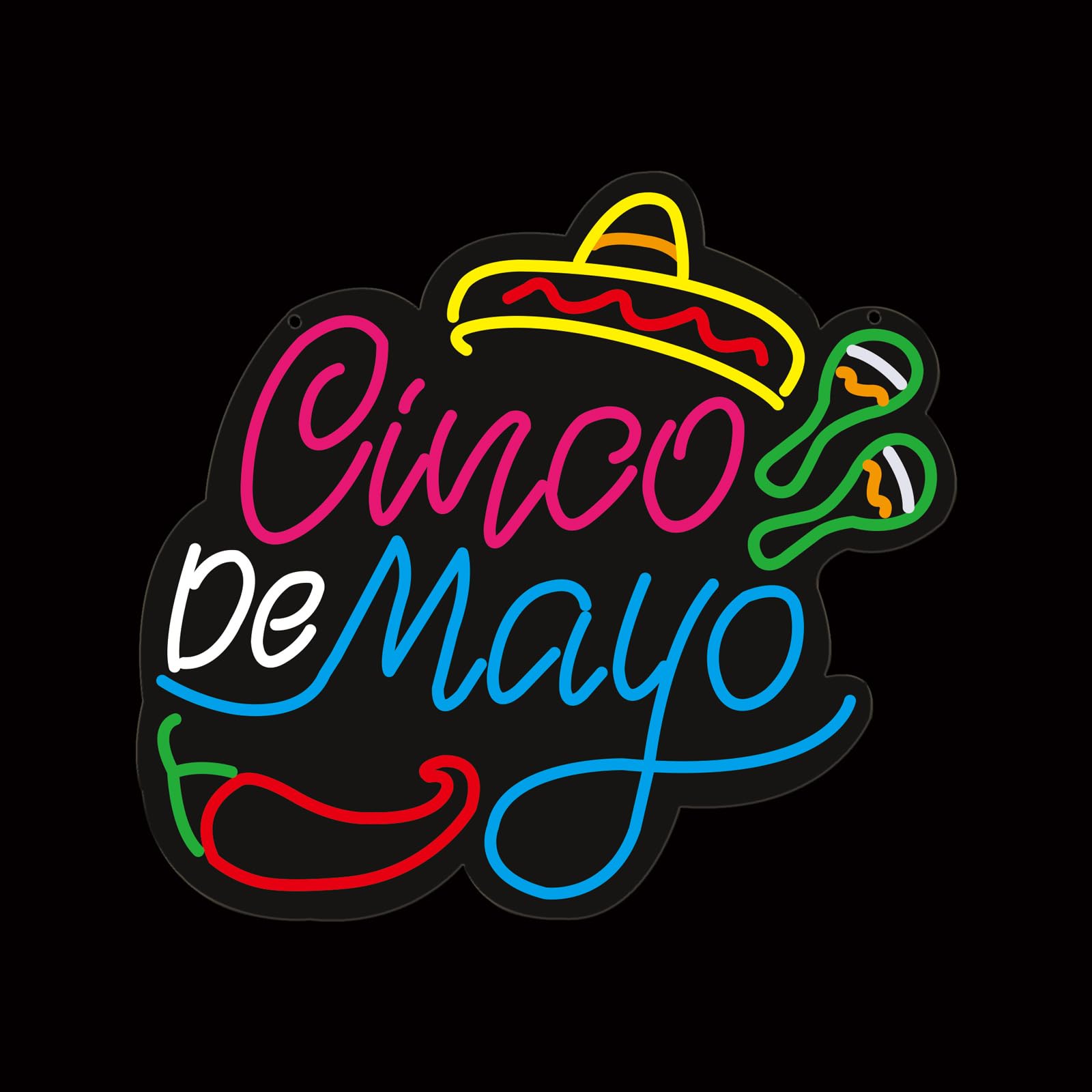 Happy Cinco De Mayo Neon Sign, 16"x14"