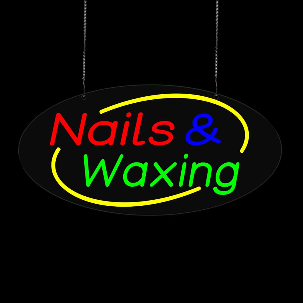 LED Nails Waxing Sign, 20"x10"