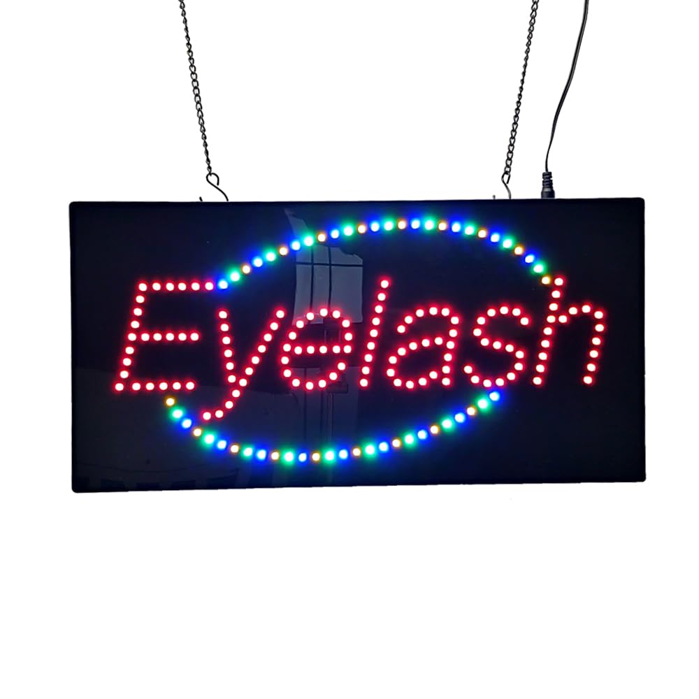 LED Eyelash Sign, 19"x9.5"