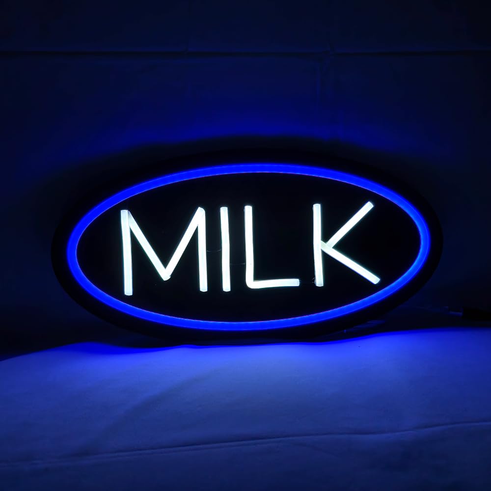 Led Milk Neon Sign, 16"x8"
