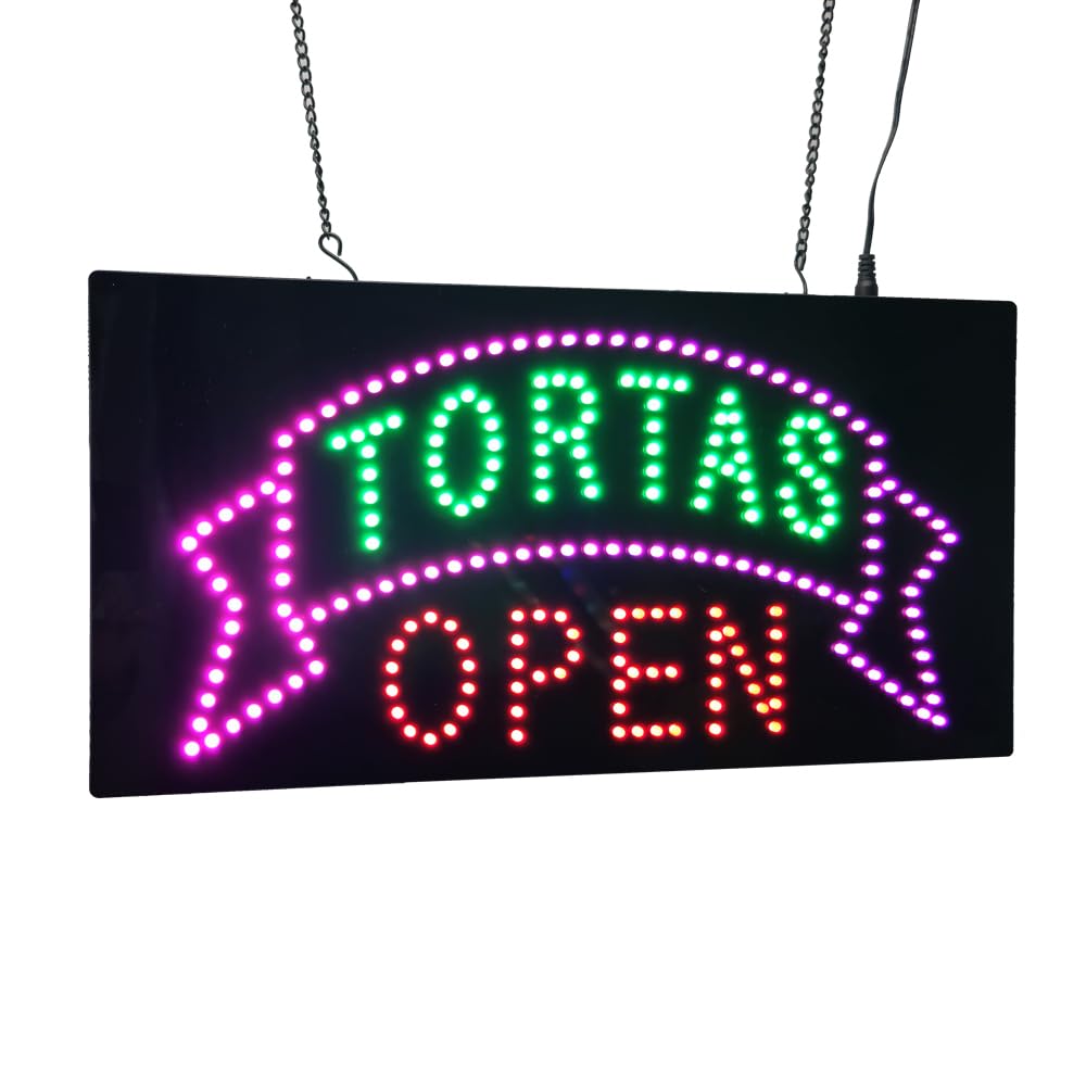 LED Tortas Open Sign, 19"x9.5"