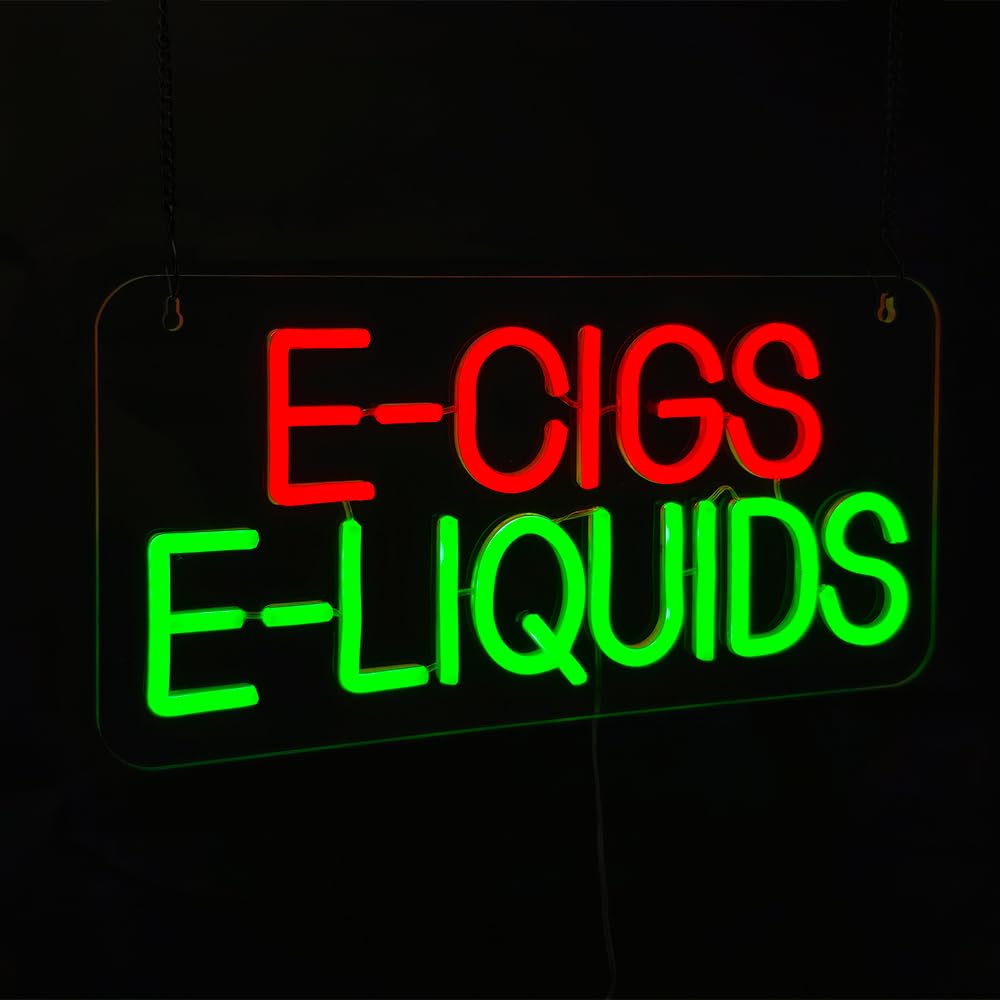 E-cigs E-liquids LED Neon Sign, 16"x8"