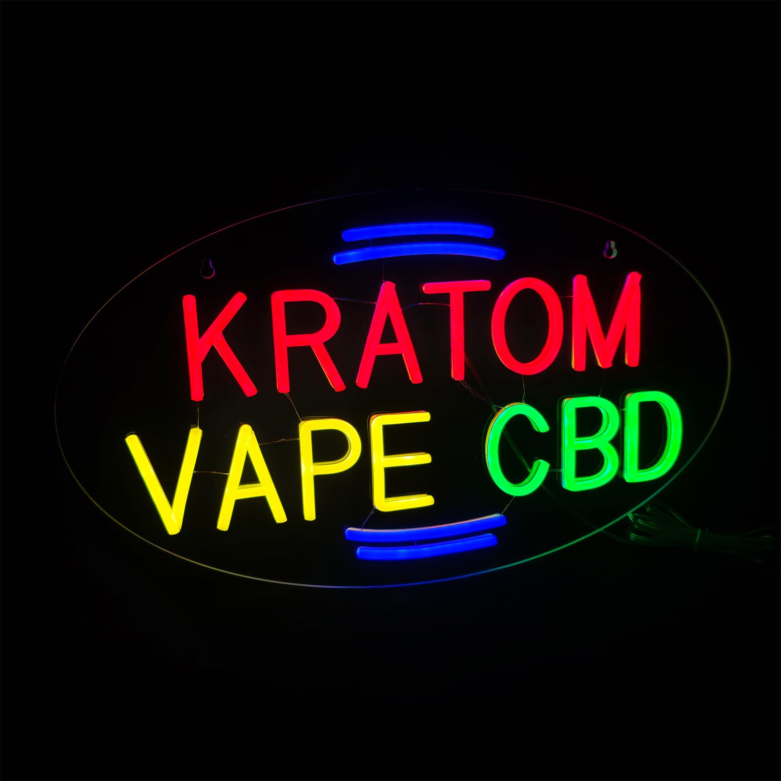 Kratom Vape CBD LED Neon Sign, 27"x15"