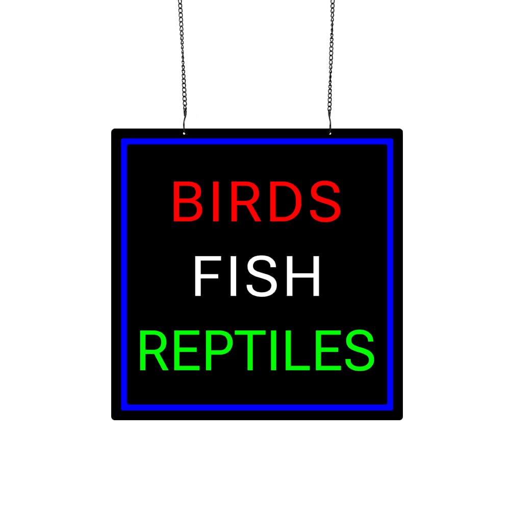 Led Birds Fish Reptiles Neon Sign, 16"x16"