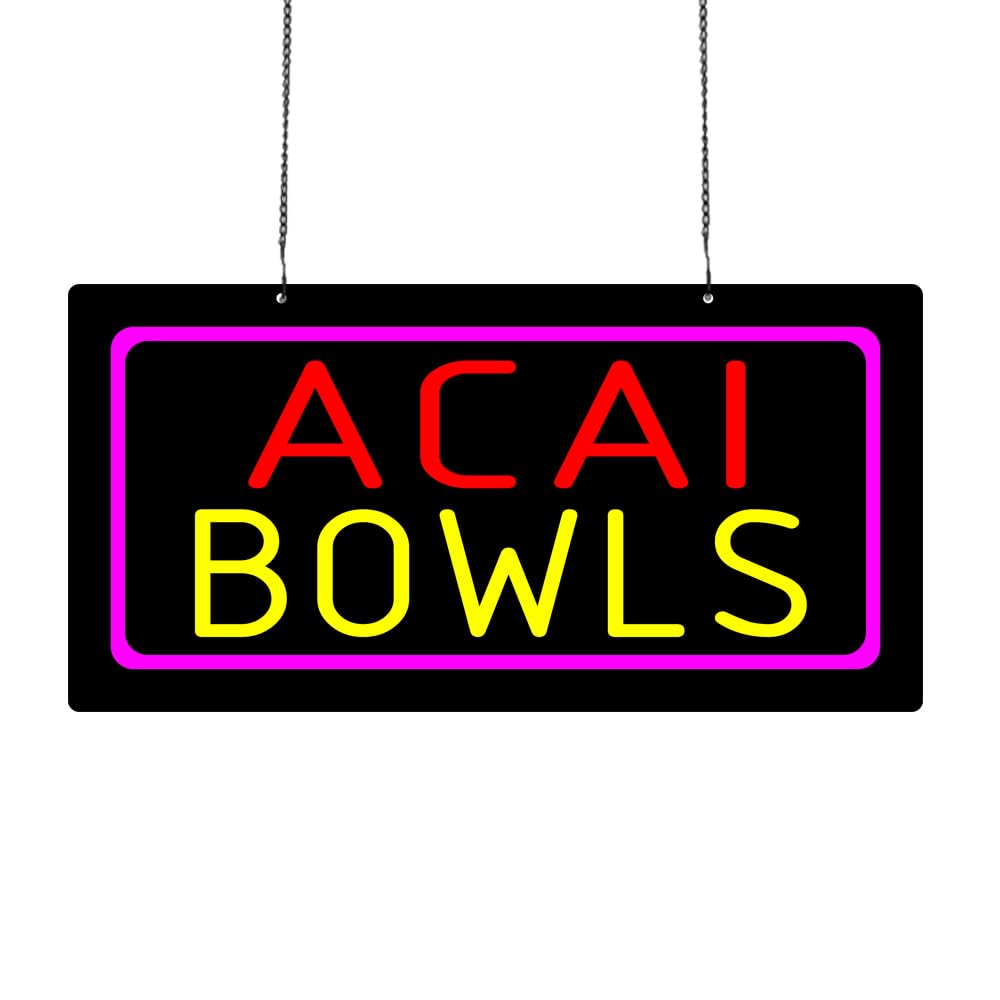 Led Acai Bowls Neon Sign, 20"x10"