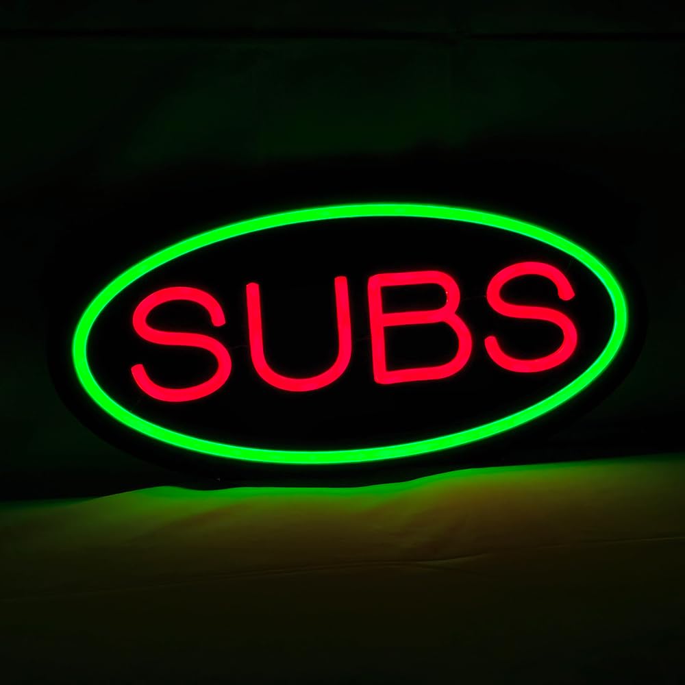LED Subs Neon Sign, 16"x8"