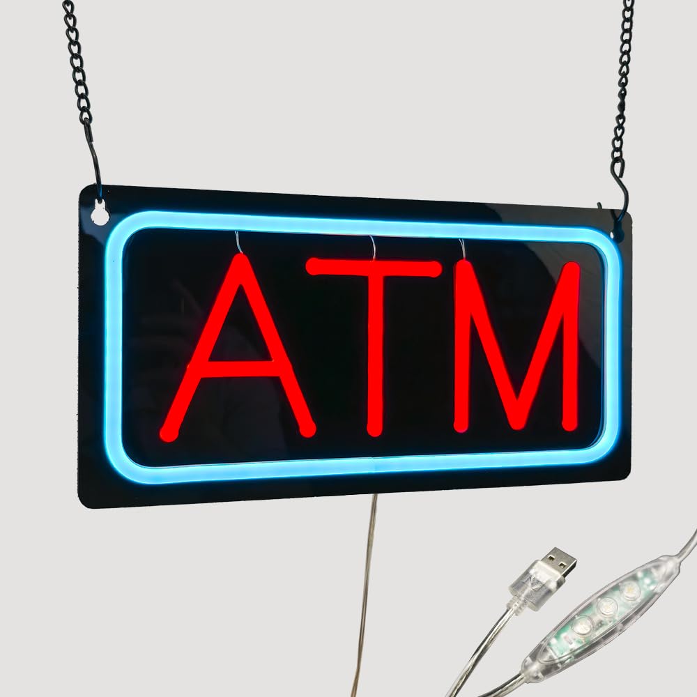 ATM LED Neon Sign, 12"x6"
