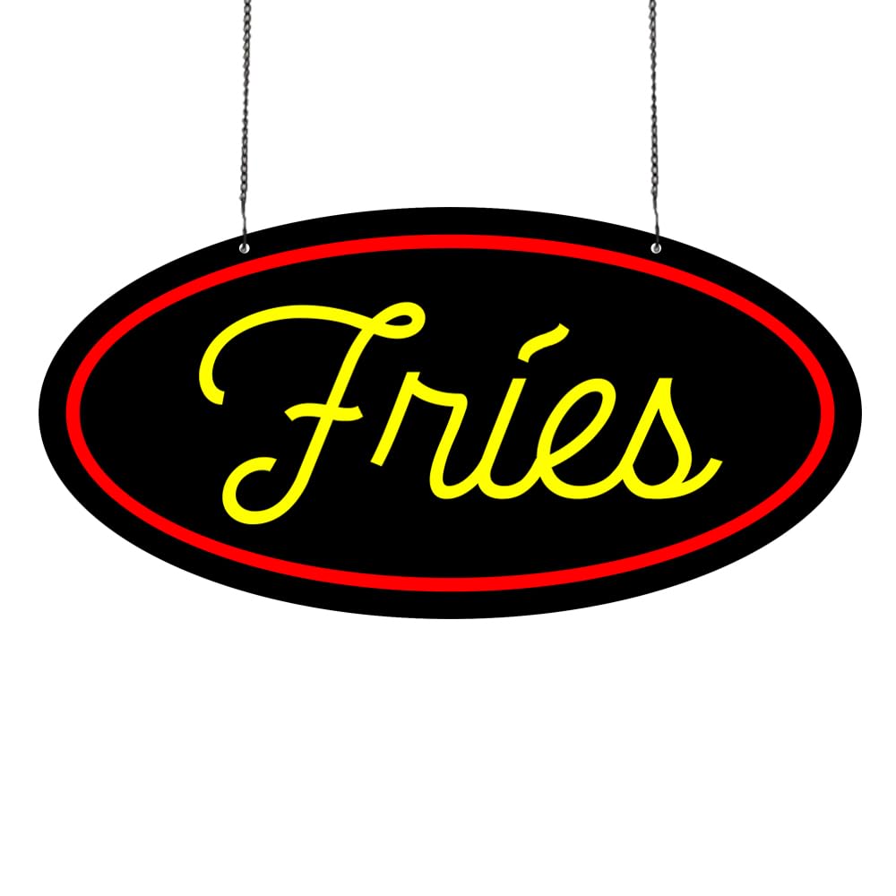 Led Fries Neon Sign, 16"x8"