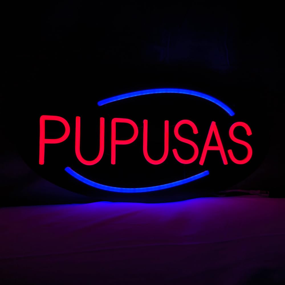 LED Pupusas Neon Sign, 20"x10"