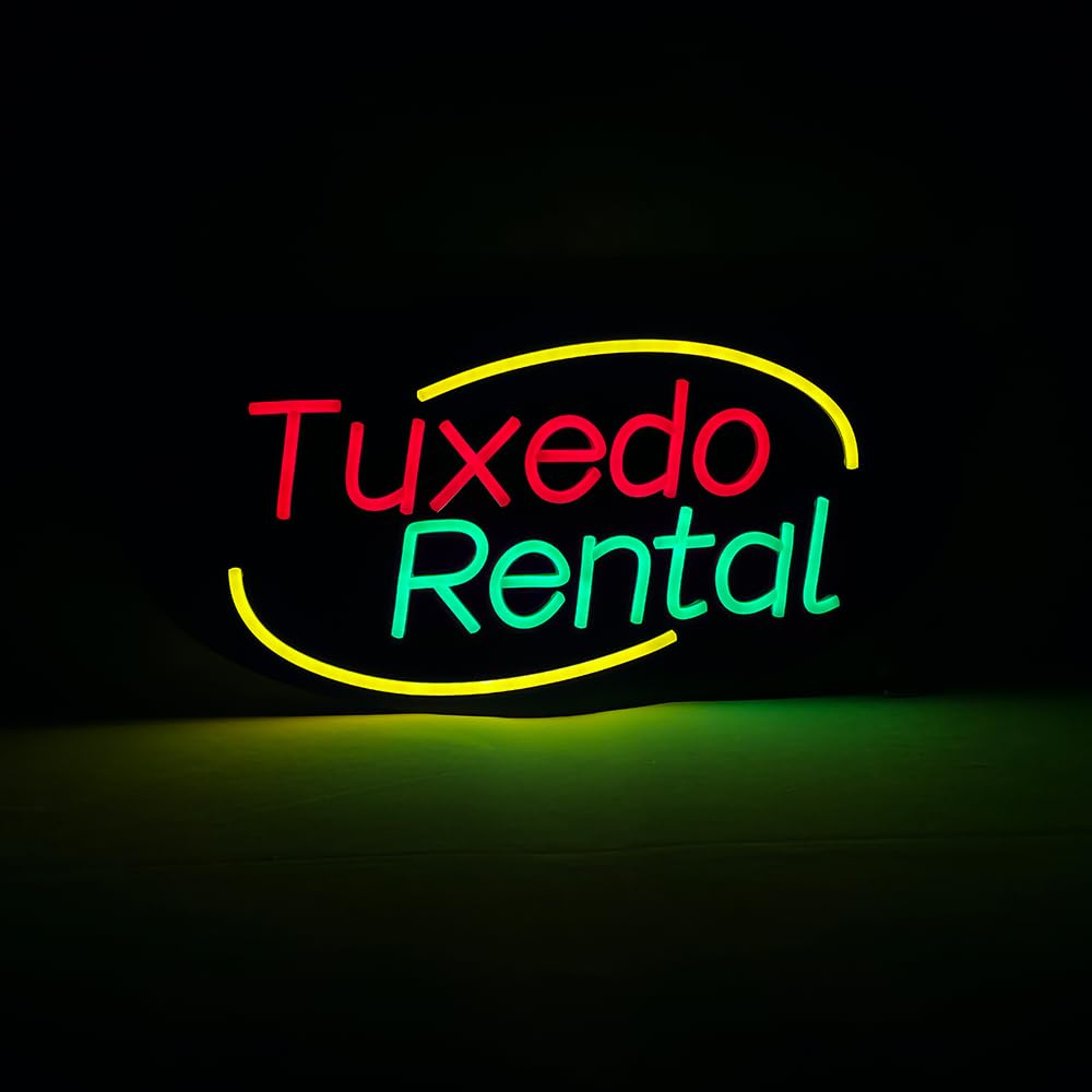 LED Tuxedo Rental Neon Sign, 20"x10"