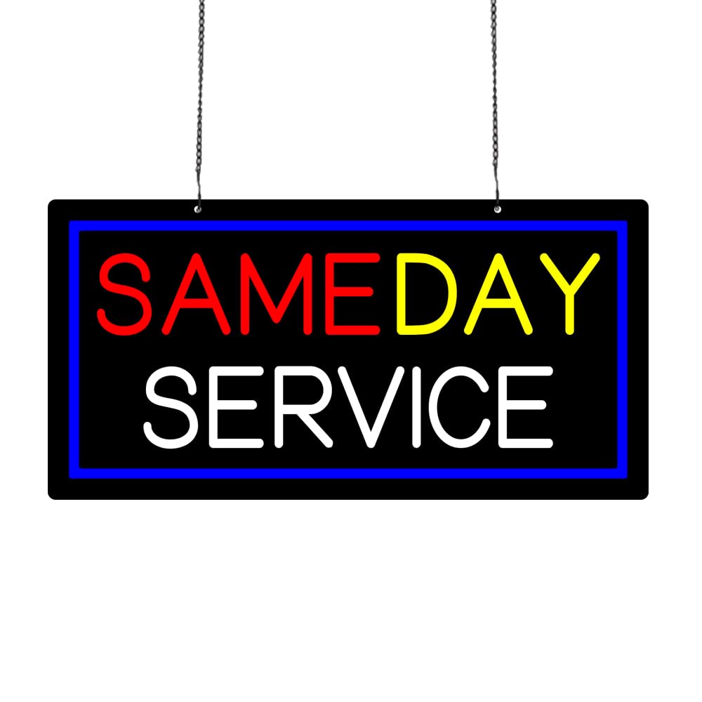 Led Same Day Service Neon Sign, 20"x10"
