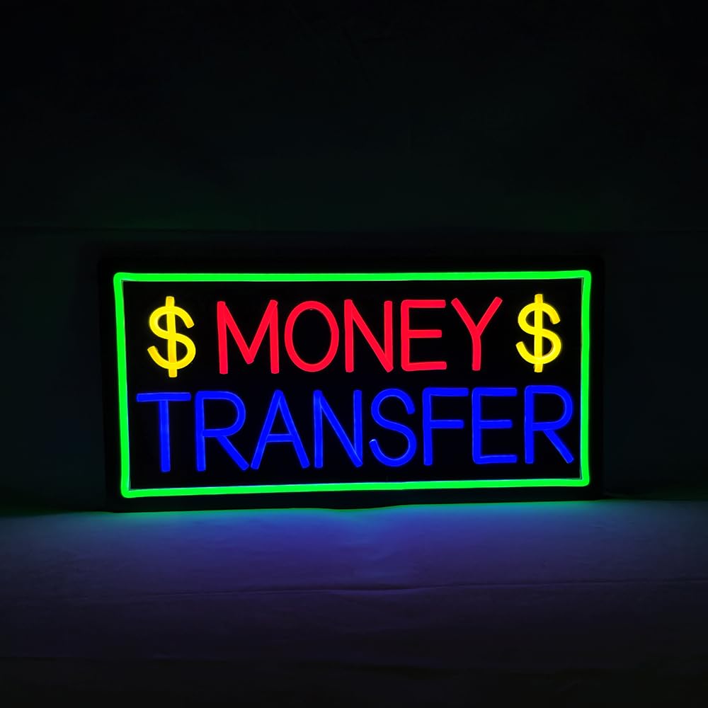 Led Money Transfer Neon Sign, 20"x10"