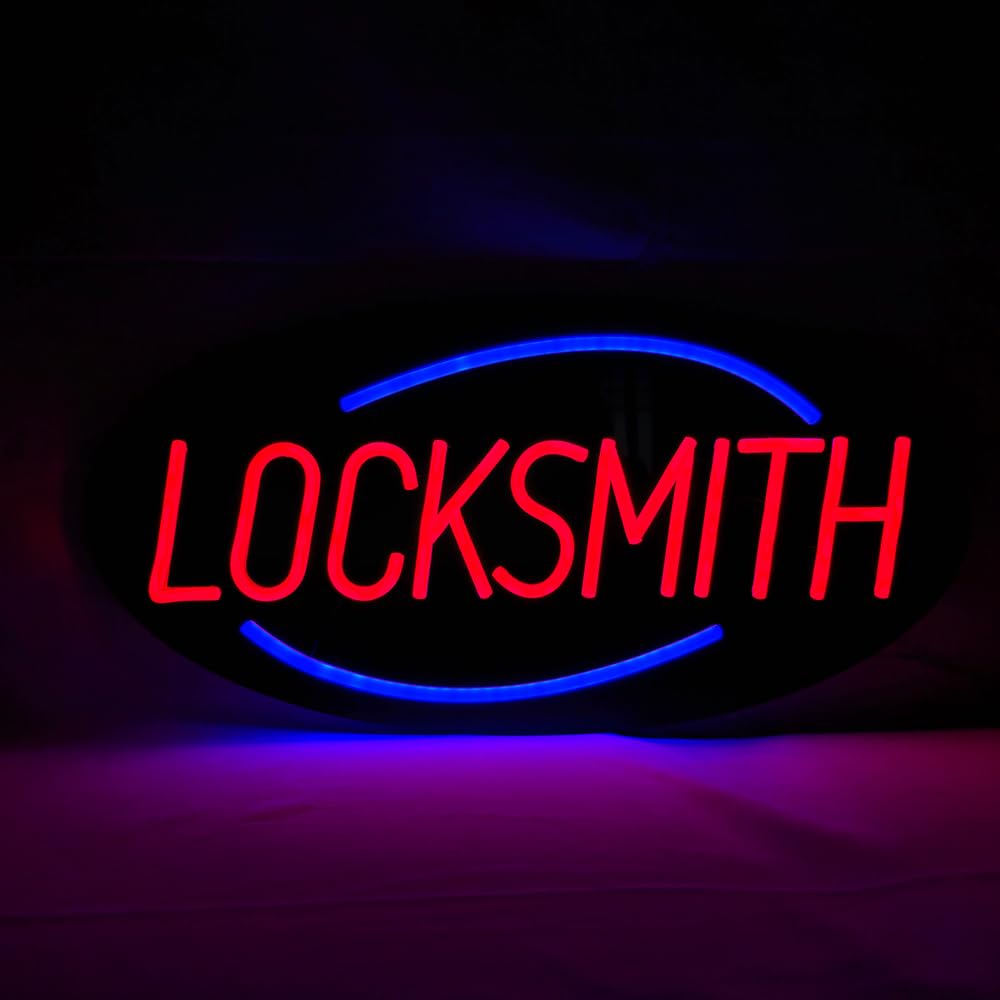 LED Locksmith Neon Sign, 20"x10"