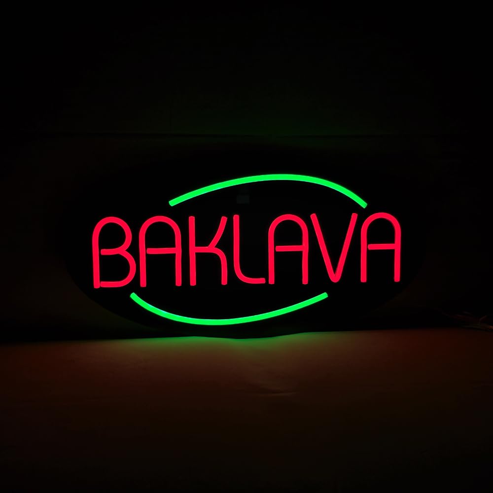 LED Baklava Neon Sign, 20"x10"