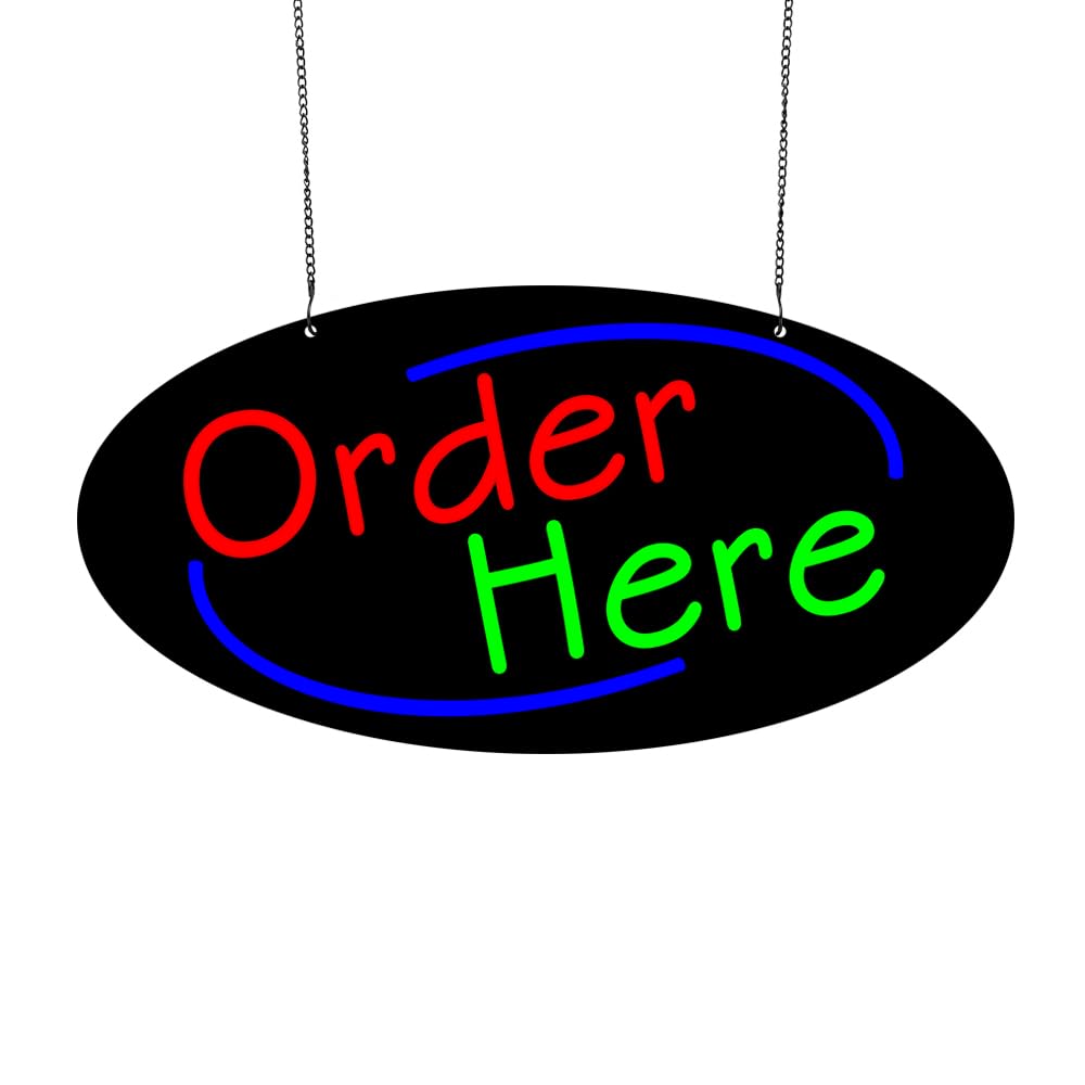 LED Order Here Neon Sign, 20"x10"