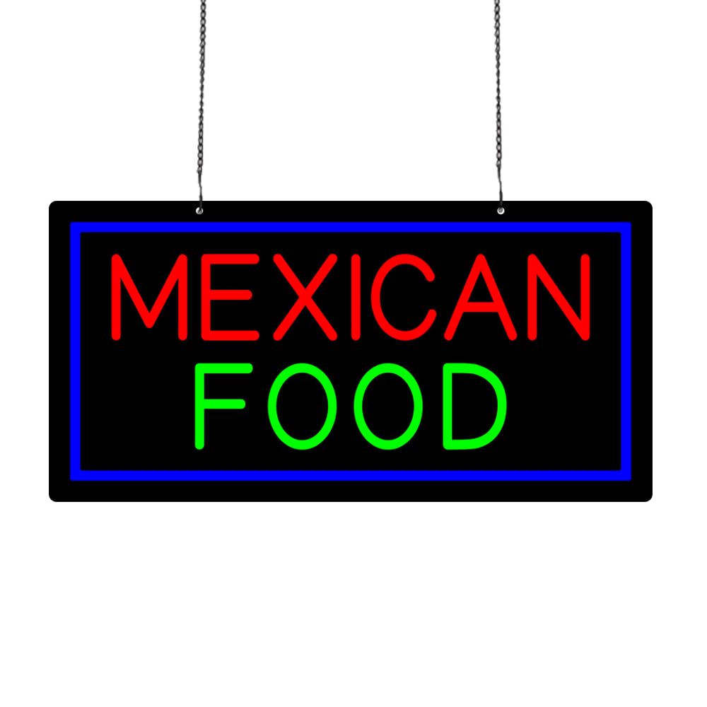 Led Mexican Food Neon Sign, 20"x10"