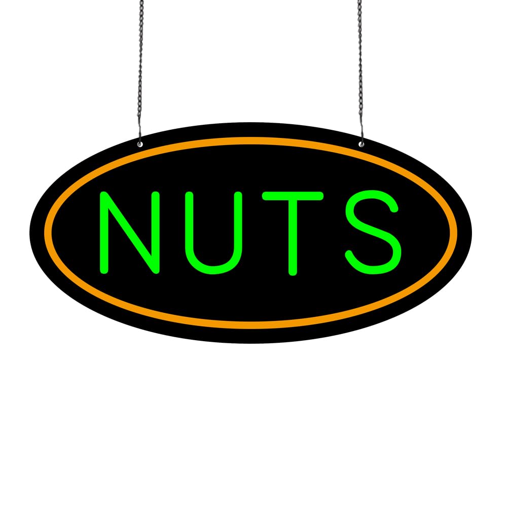 Led Nuts Neon Sign, 16"x8"