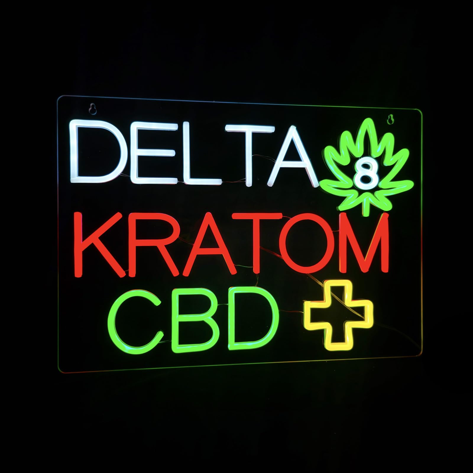 Dlt8 Kratom CBD LED Neon Sign, 24"x16"