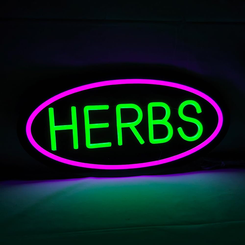 LED Herbs Neon Sign, 16"x8"