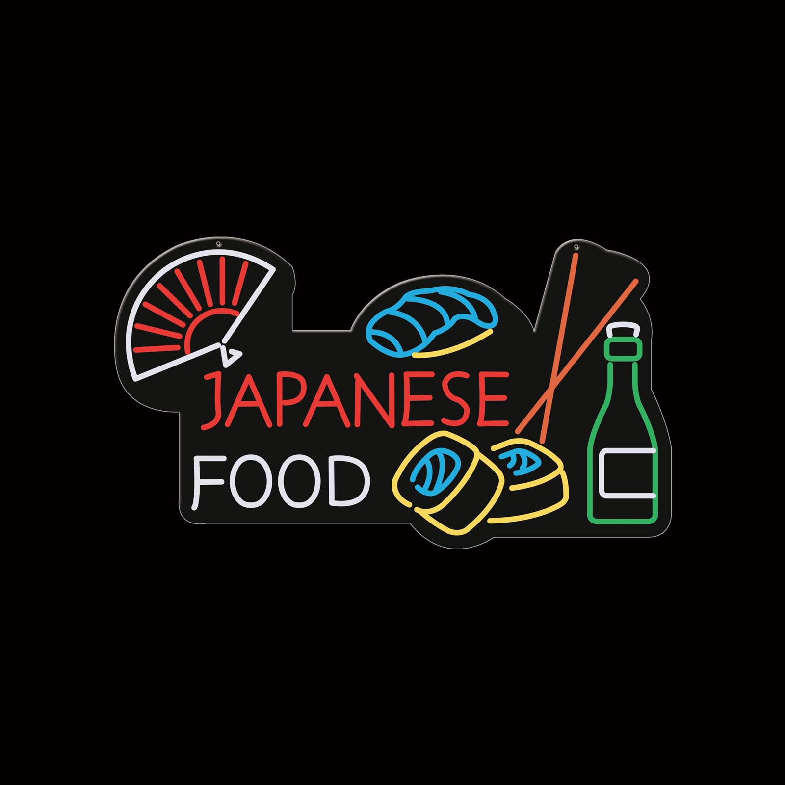 Japanese Food Neon Sign, 20"x11"