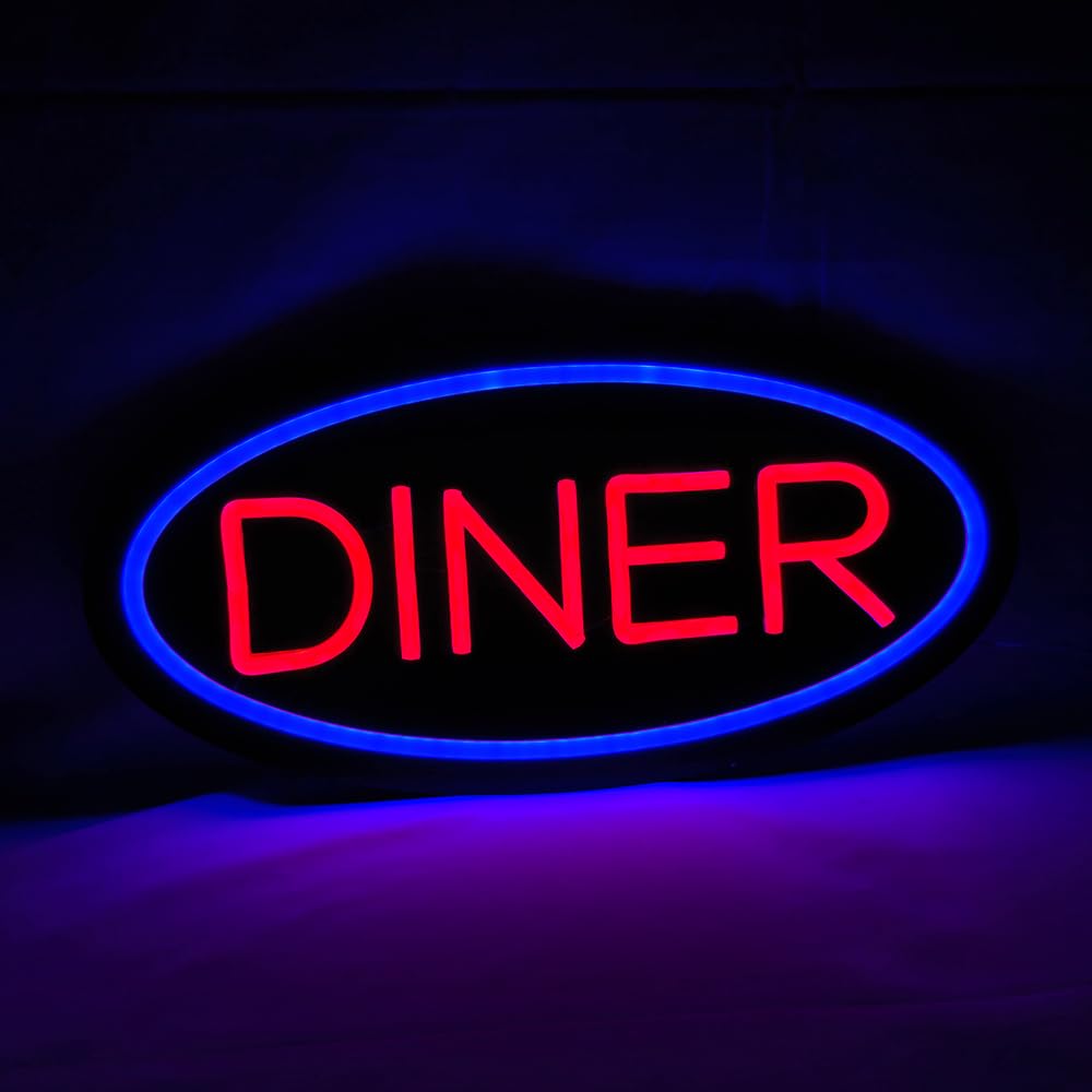 LED Diner Neon Sign, 16"x8"