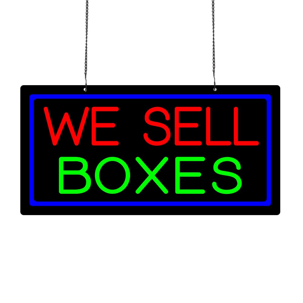 LED We-sell-boxes Neon Sign, 20"x10"