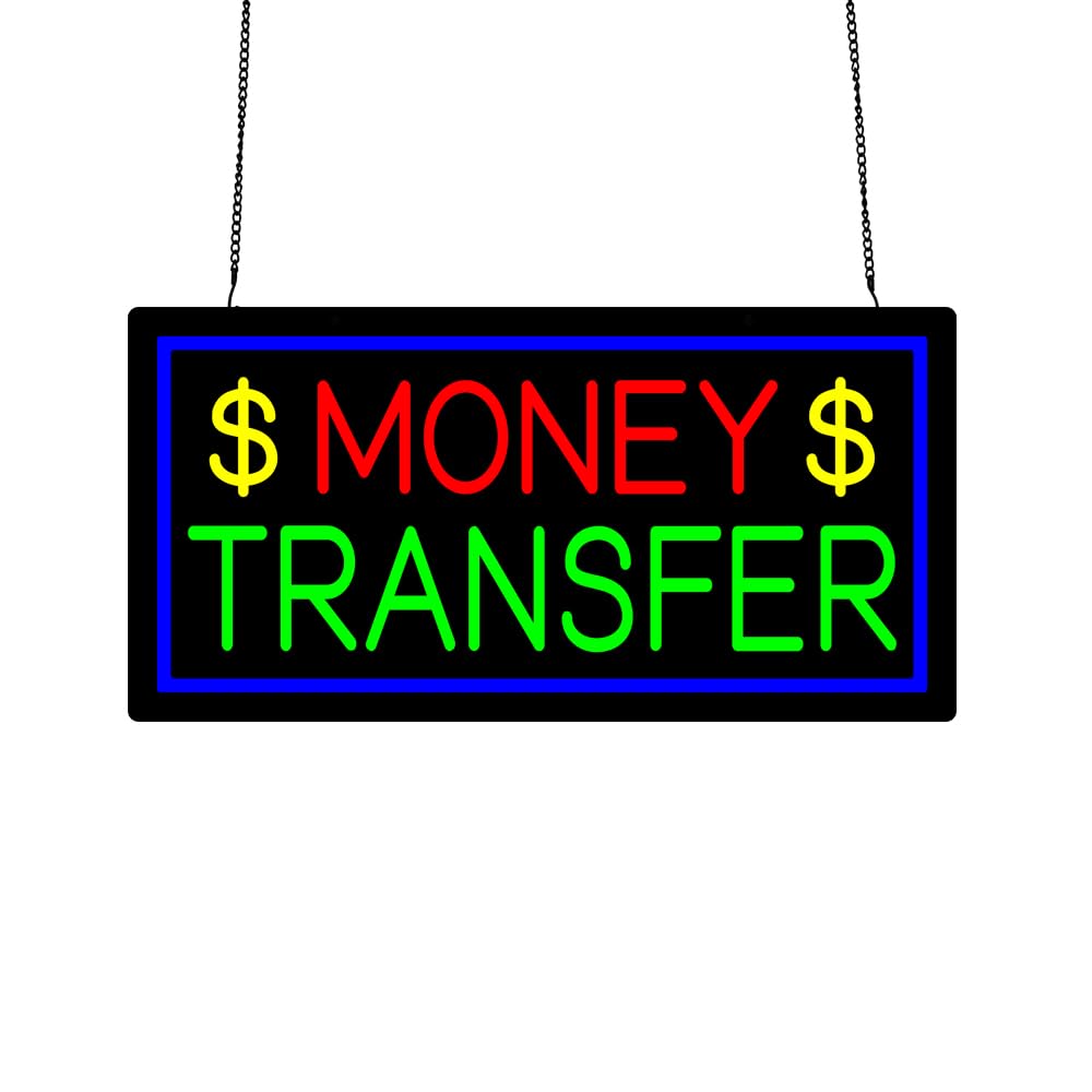 Led Money Transfer Neon Sign, 20"x10"