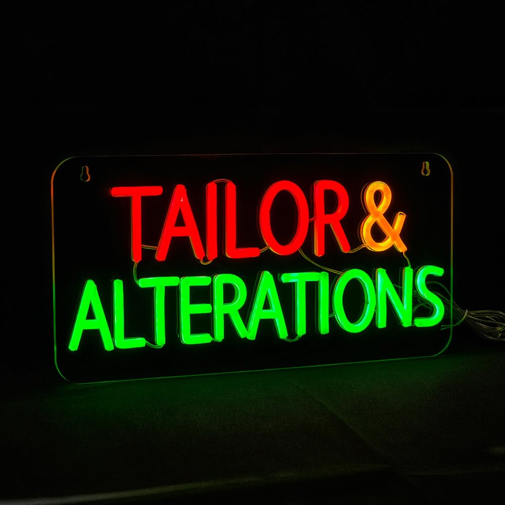 Tailor and Alterations LED Neon Sign, 16"x8"