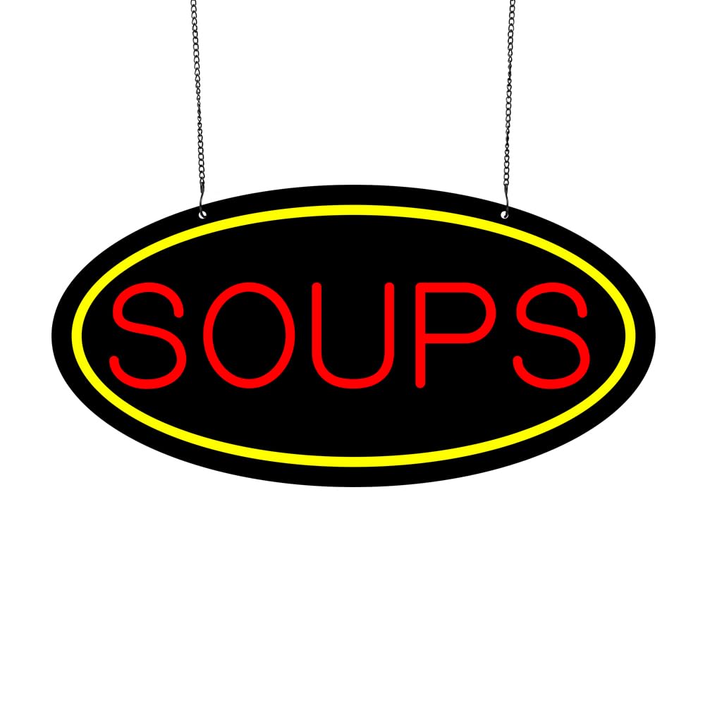 LED SOUPS Neon Sign, 16"x8"