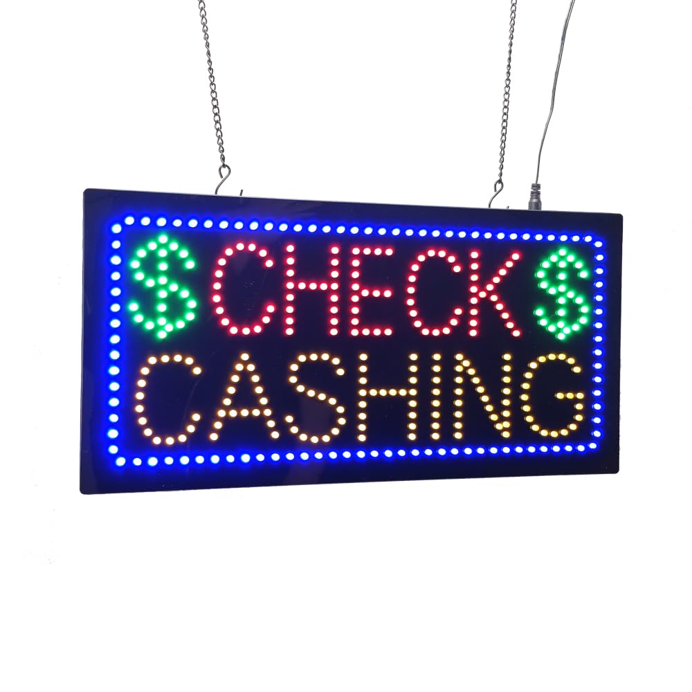 LED Check Cashing Sign, 19"x9.5"