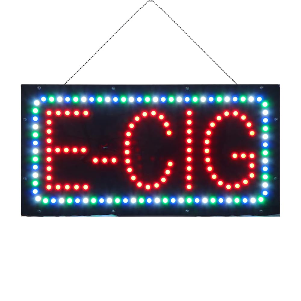 LED E-Cig Sign for Smoke Store, 19"x9.5"