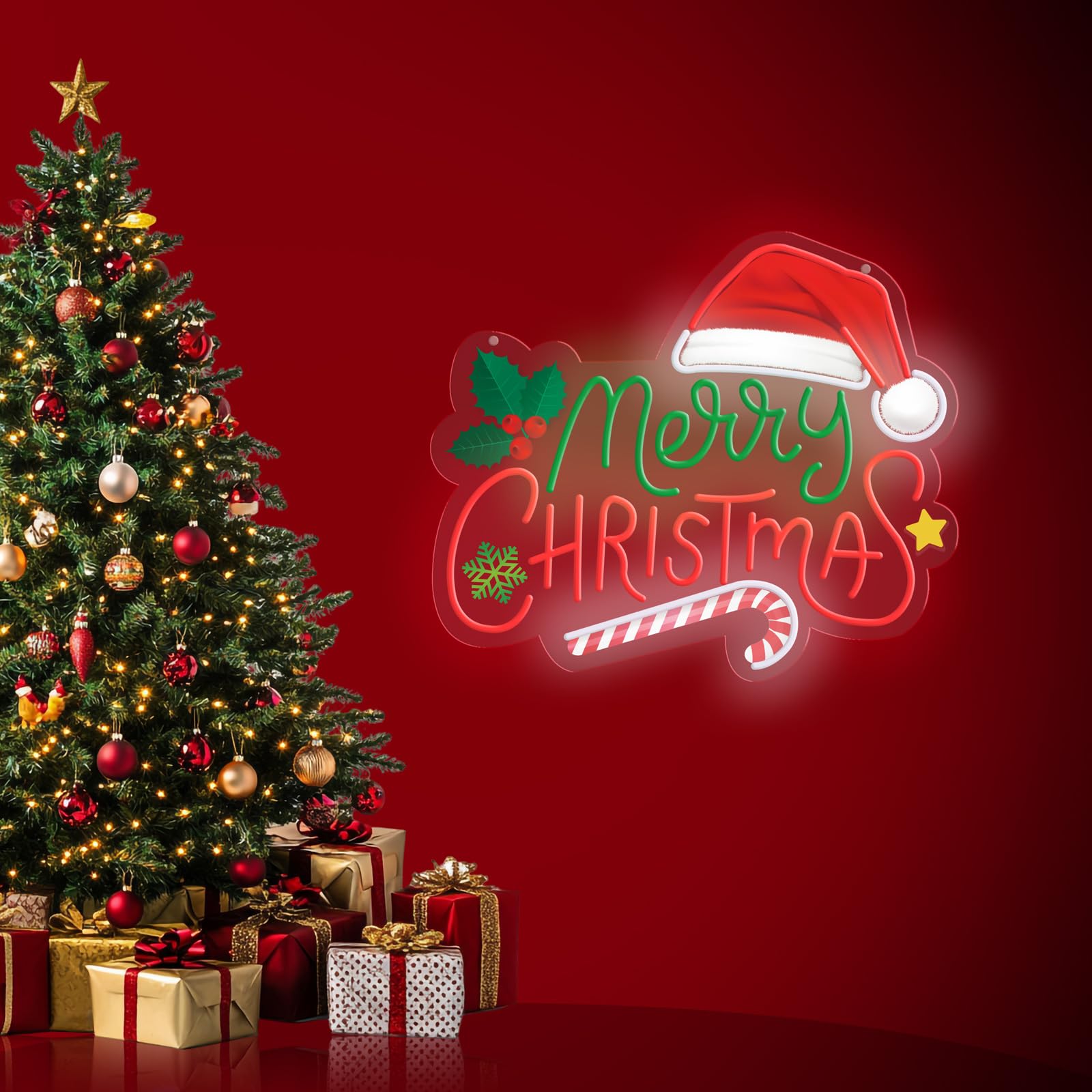 Christmas Neon Sign, 14"x12"