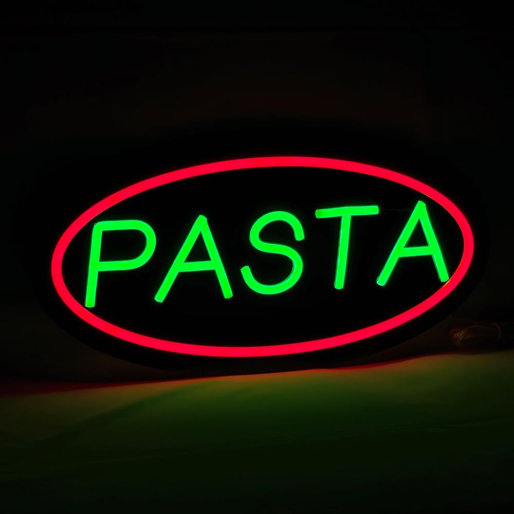 LED Pasta Neon Sign, 16"x8"