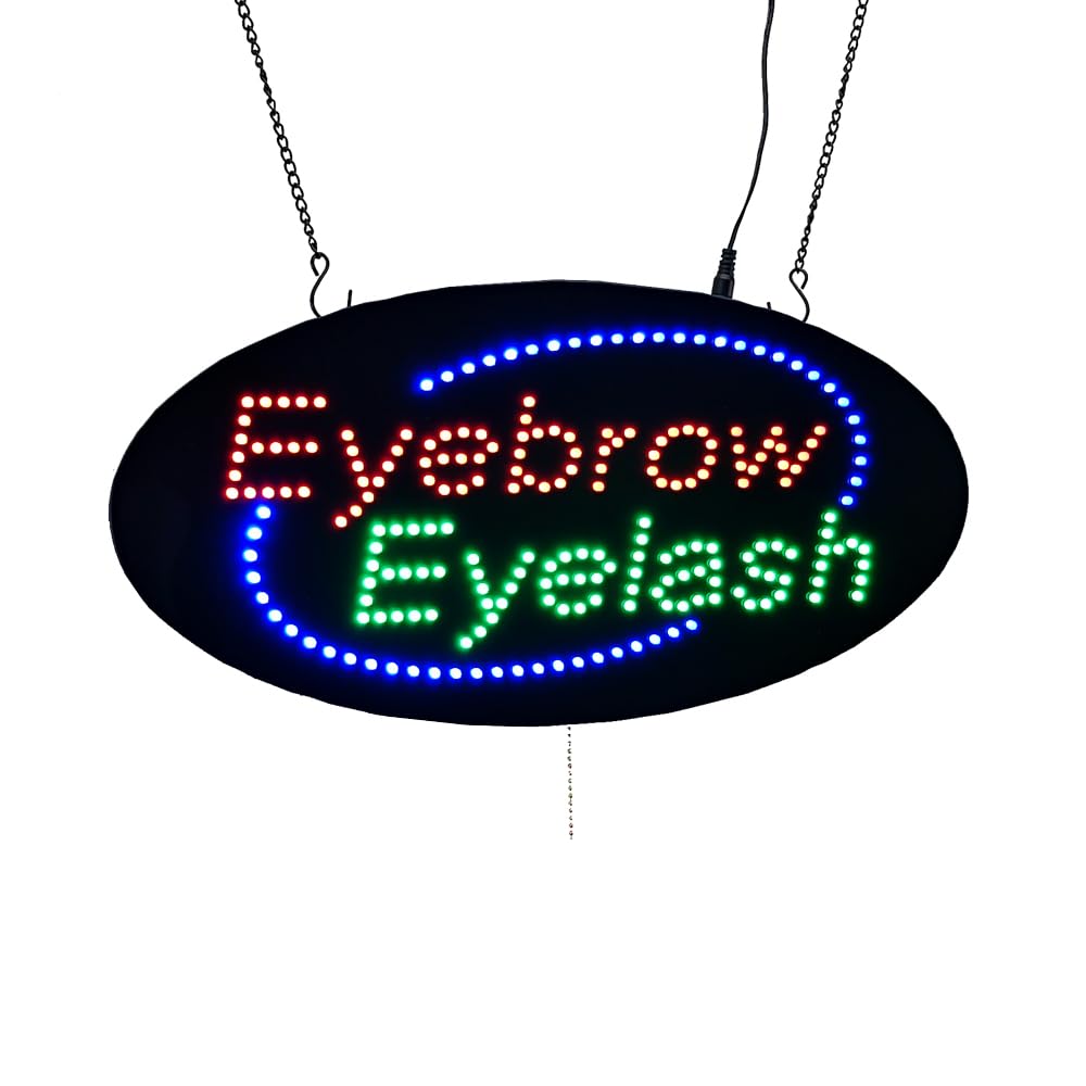 LED Eyebrow Eyelash Sign, 19"x9.5"