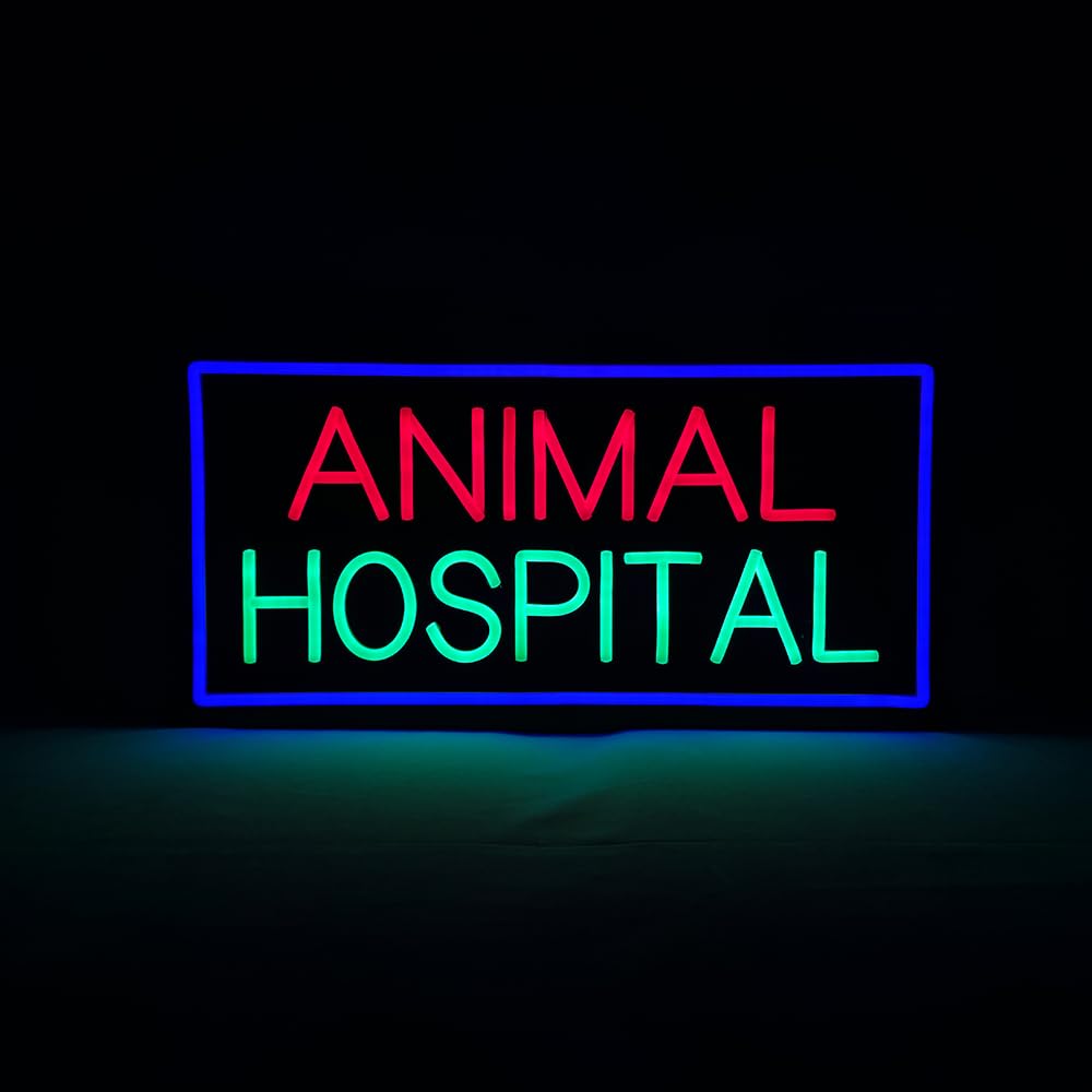 LED Animal Hospital Neon Sign, 20"x10"