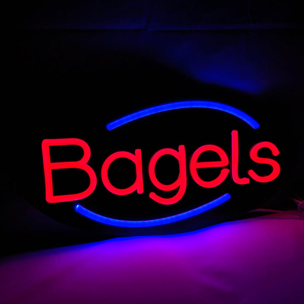 LED Bagels Neon Sign, 16"x8"