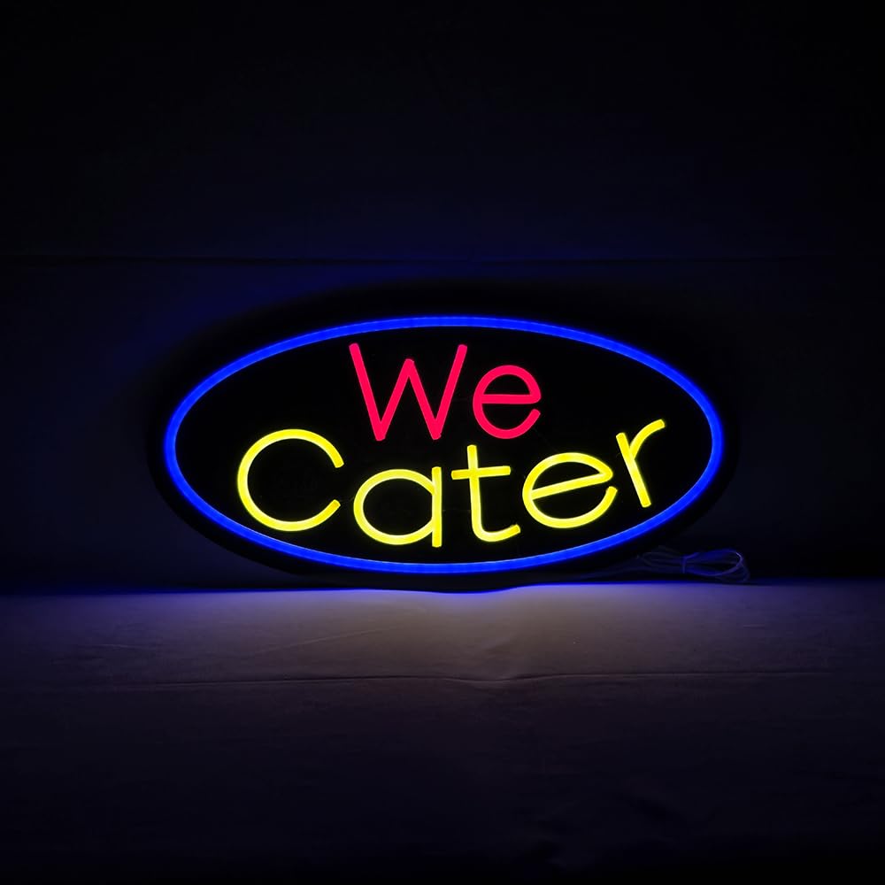 LED We Cater Neon Sign, 20"x10"