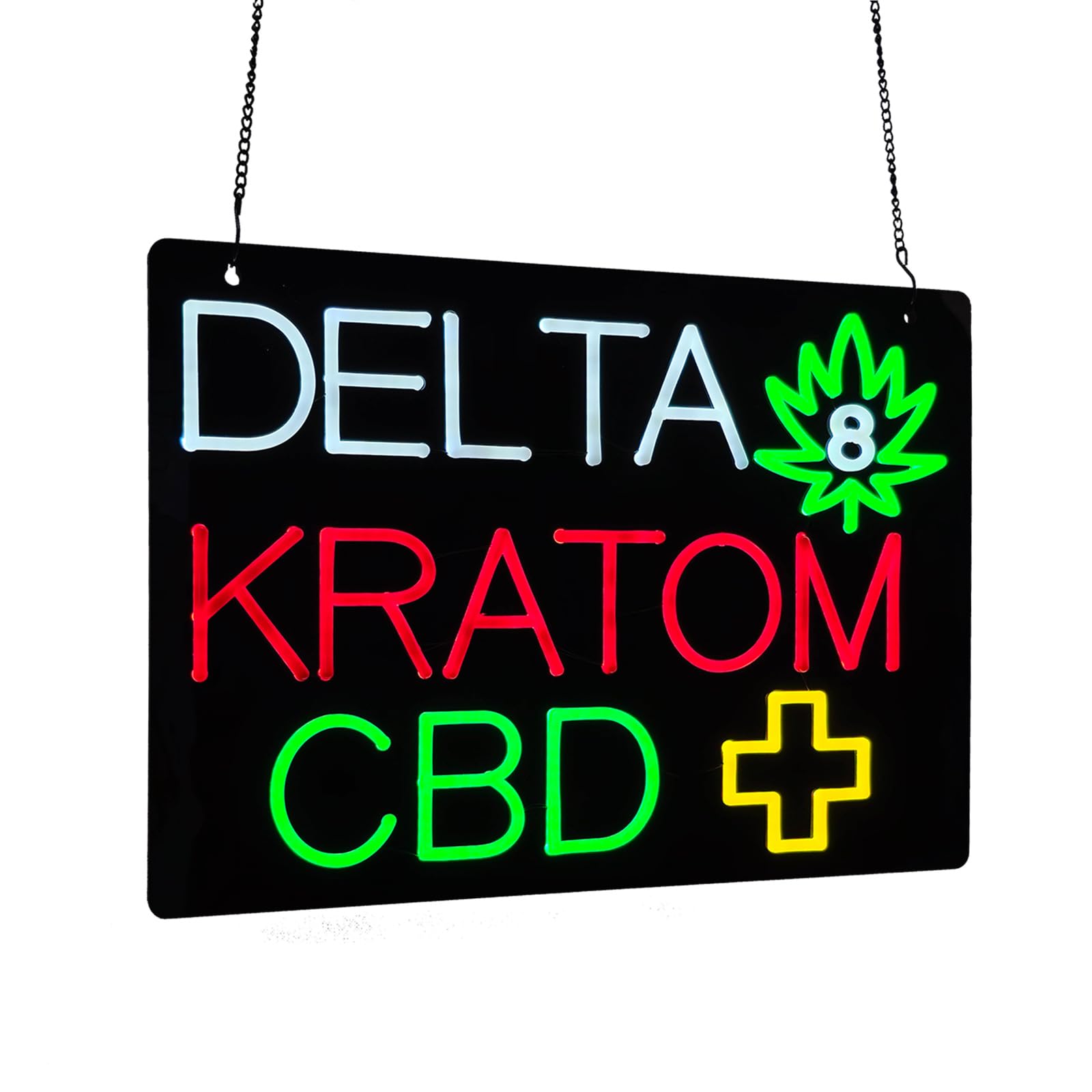Dlt8 Kratom CBD LED Neon Sign, 20"x14"