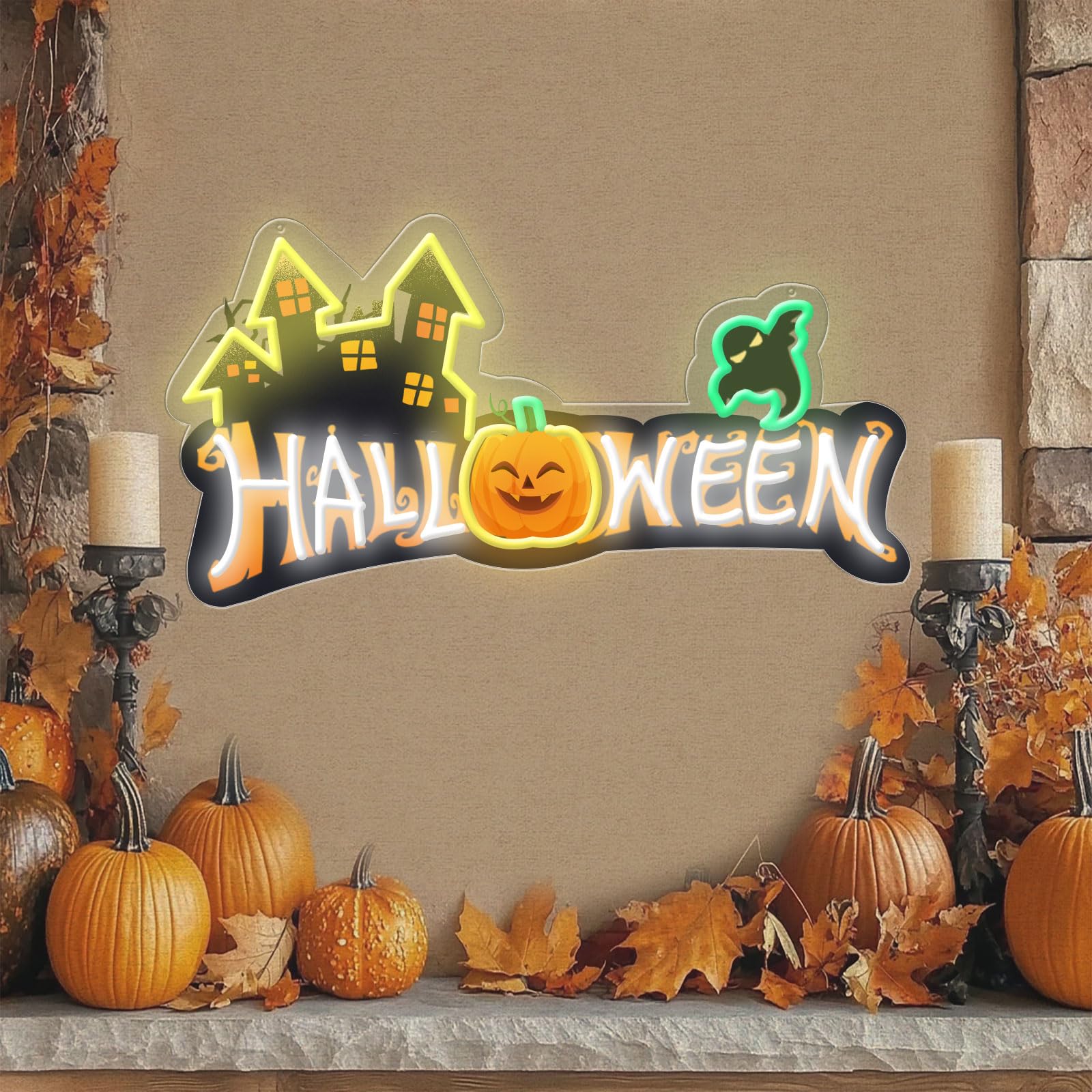 Halloween Neon Sign, 14"x7.5"