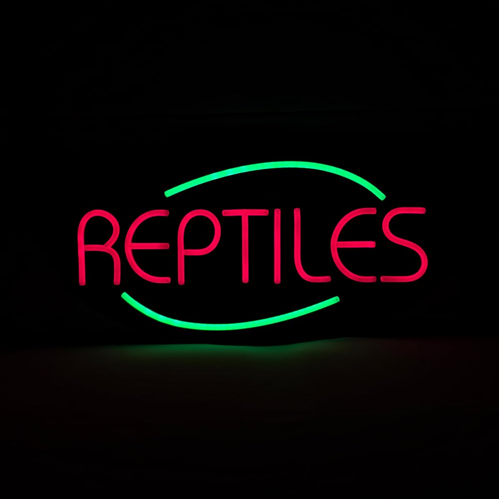 LED Reptiles Neon Sign, 20"x10"