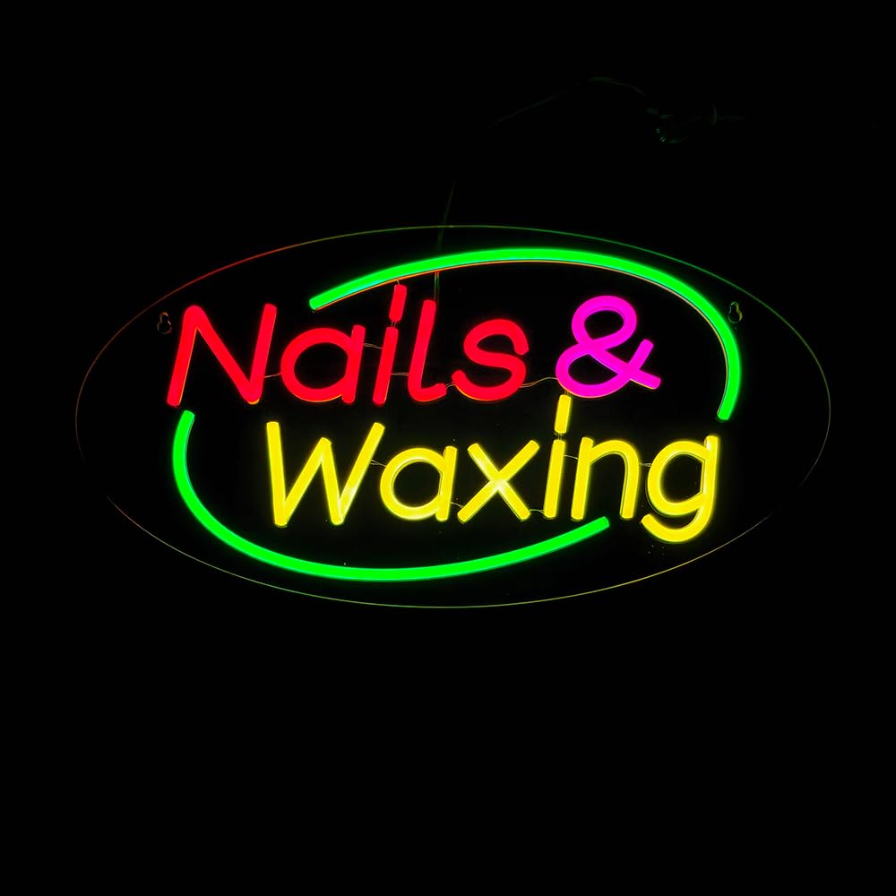 LED Nails Waxing Sign, 20"x10"