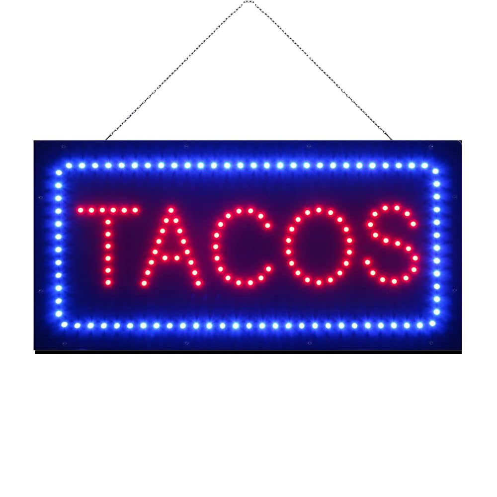 LED Tacos Sign, Business Sign, 19"x9.5"