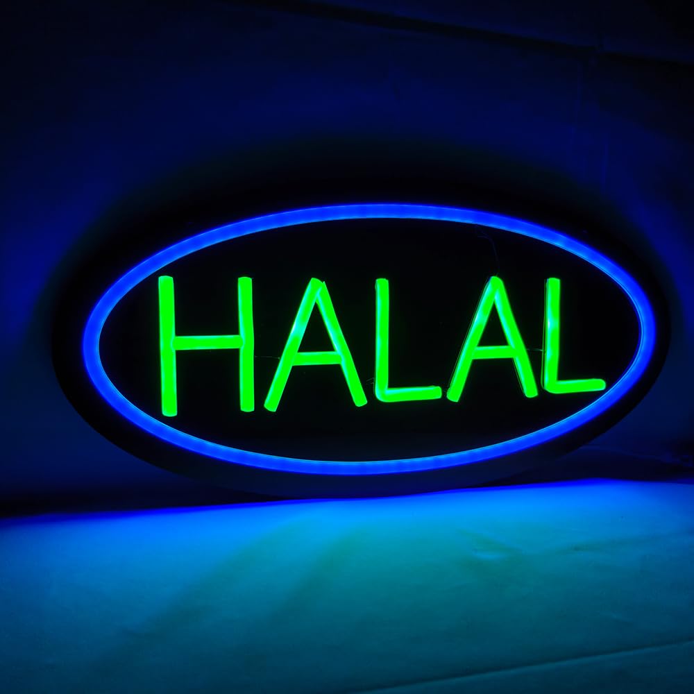 LED Halal Neon Sign, 16"x8"