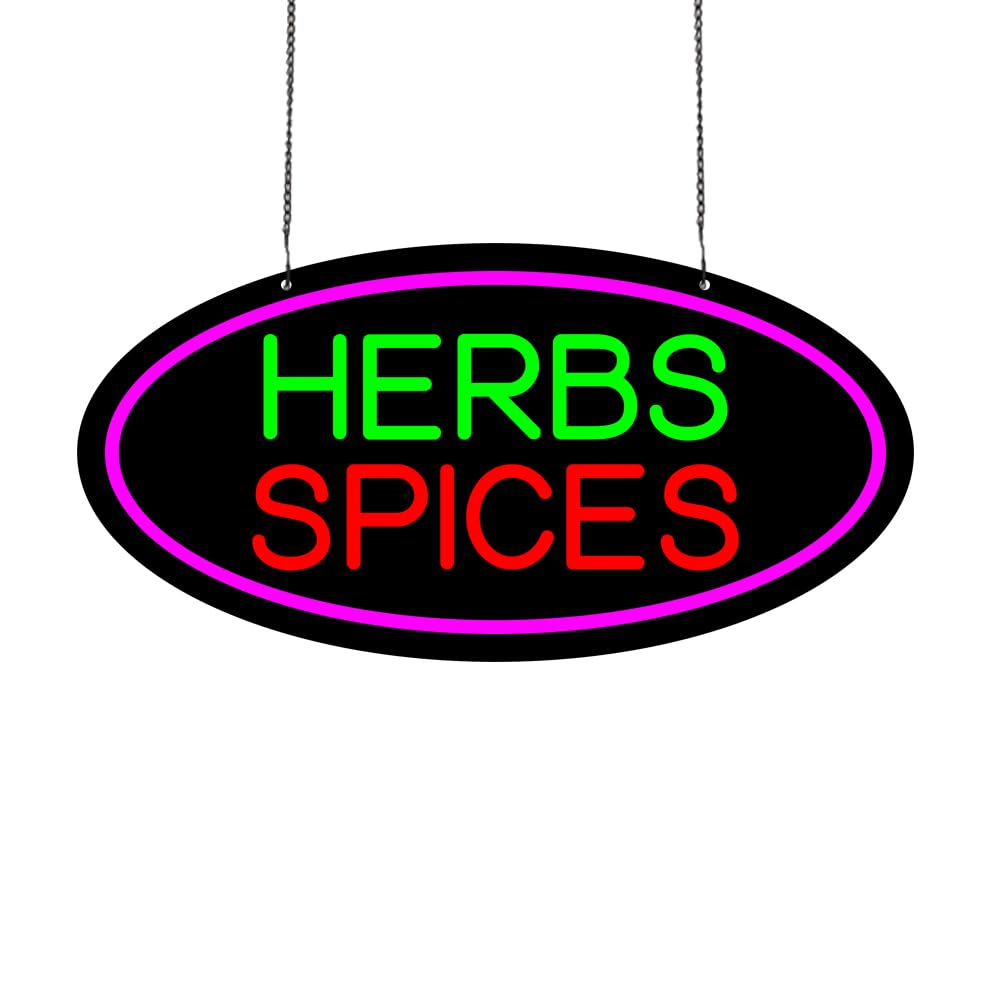 LED Herbs Spices Neon Sign, 24"x12"