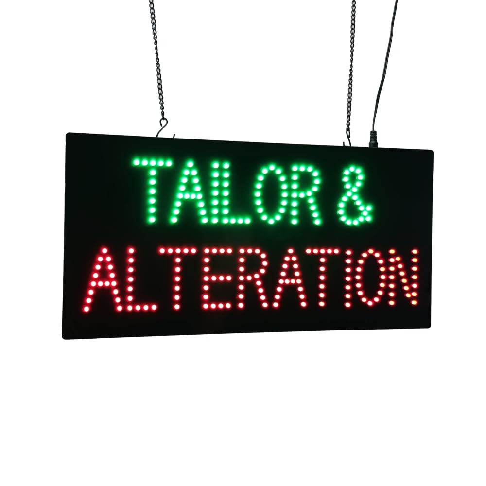 Tailor Alterations Led Sign, "19"x9.5"